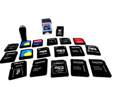   MICRO SD CARD  MORE ADAPTERS  LOT OF 20 Used from Storage Unit Finds - Nice  