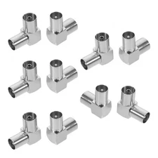  10pcs Coax Cable Adapter Coaxial Coupler for TV Signal Boost - Easy Connection