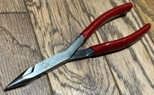 🇺🇸 MAC Tools 8" Long Reach Round Nose Needle Nose Pliers Stork Red Grip Stubby