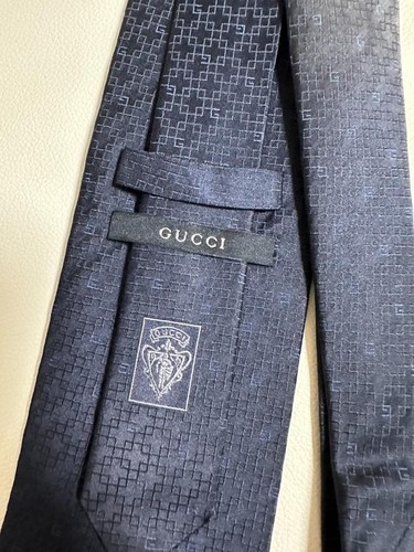 GUCCI tie blue 100% silk achats Japan lmport Rare