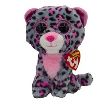 Ty Beanie Boo: Tasha the Leopard - MWMT! (Glitter Eyes, Regular Size)
