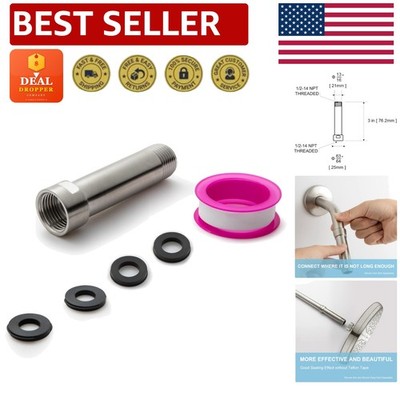 Durable 304 Stainless Steel Shower Head Extension Arm in Elegant Brushed Nickel