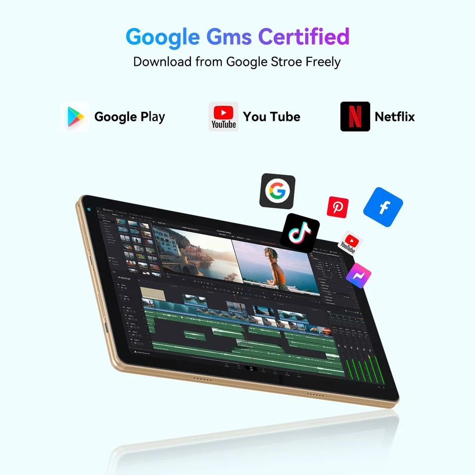 10.4 Zoll Tablet Android 11, 2 GB + 32 GB 1332 x 800 IPS 5000mAh Gold - Bild 4 von 4