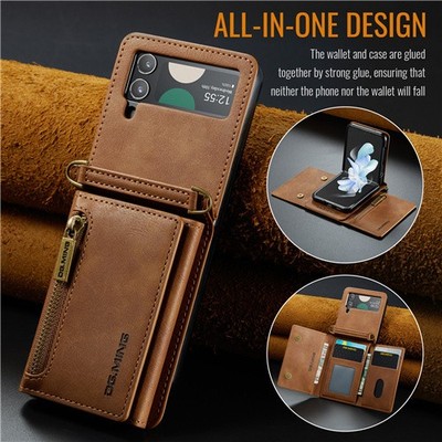 Für Samsung Galaxy Z Flip 7 6 4 5 Wallet Card RFID Block Cover Hülle mit Band