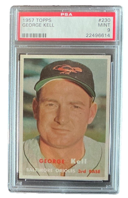 1957 Topps PSA 9 MINT George Kell #230 HOF Baltimore Orioles