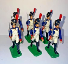 PAINTED METAL FRENCH GRENADIERS OF THE IMPERIAL GUARD SOLDIERS X 6