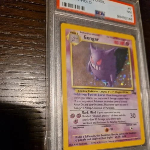 Pokémon TCG Gengar Fossil 5/62 PSA 7