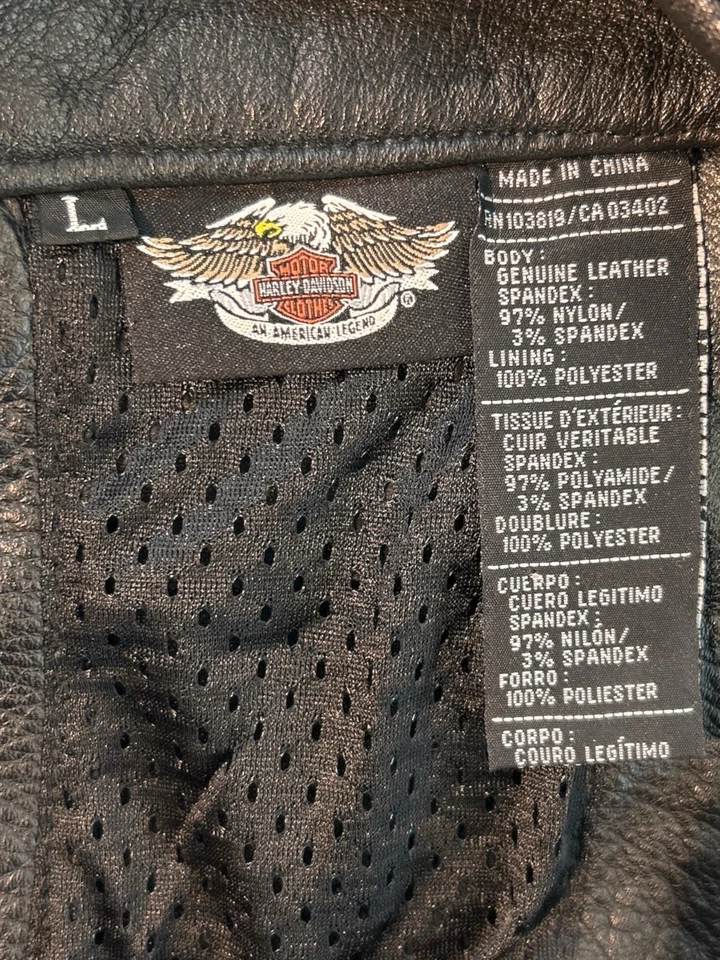 Hombres L/G Harley Davidson Cuero Chaps Cremallera Completa Piernas Ventiladas Foto 2 de 4