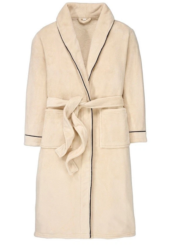 Neu m.Etikett ! Damen Bademantel Creme Gr.S/M Hausmantel Plüsch Morgenmantel