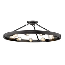 Golden Lighting 1019-9SF Castile 9 Light 32"W Semi-Flush Ceiling - Black