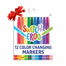 12 Pack Switch-eroo Color Changing Markers, Dual Tip Markers for Kids, Double...