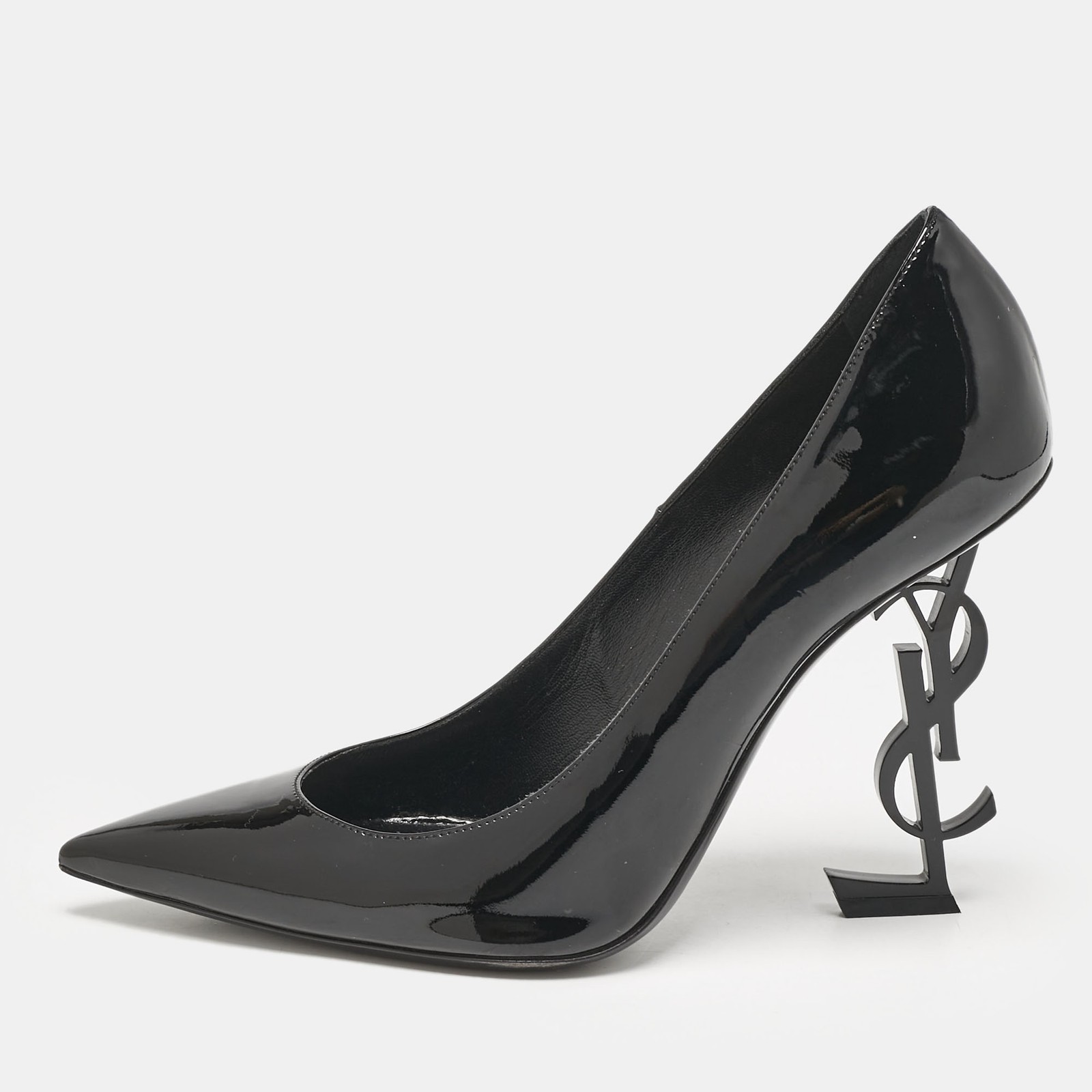 Decolte Saint Laurent nere in vernice Opyum a punta taglia 40