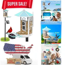 Smart Bird Feeder with Camera Solar Powered Camera Bird Feeder 2K Live Feed