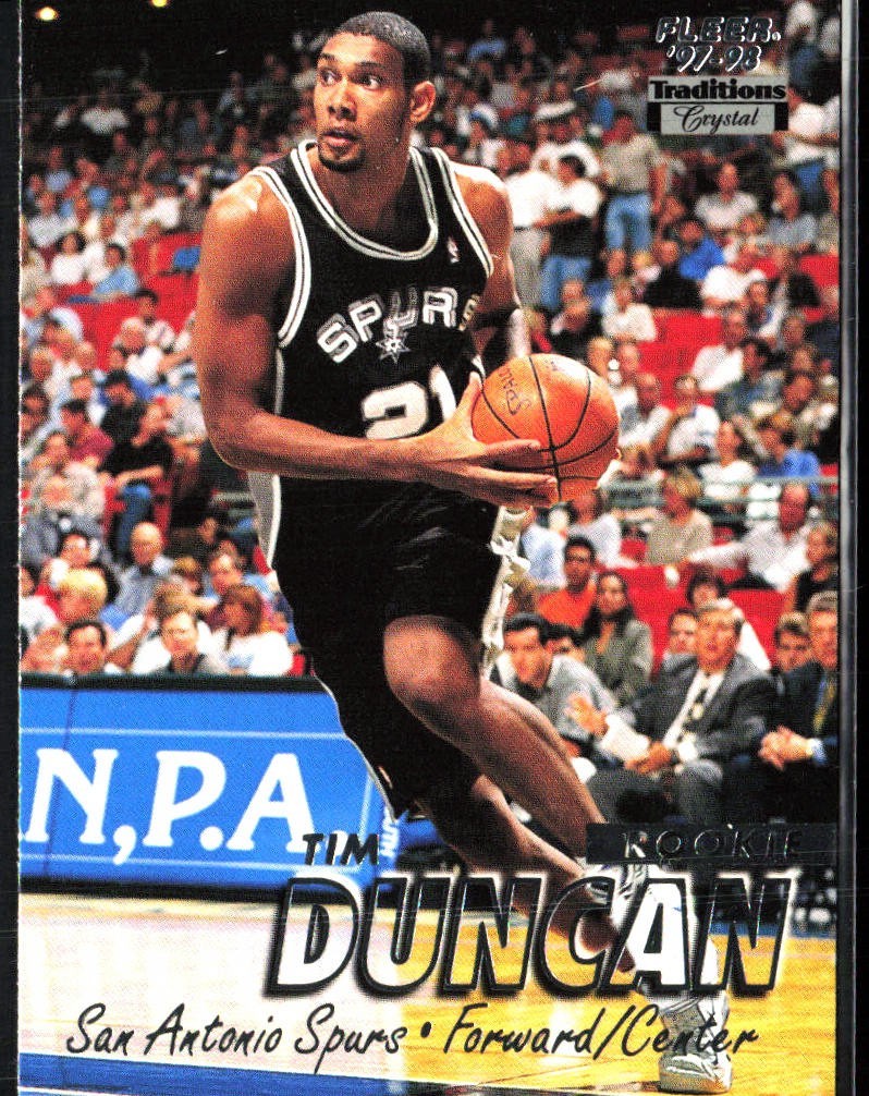 1997 Fleer Traditions Crystal Tim Duncan Rookie Rare RC San Antonio Spurs Mint!