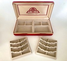 Vintage MELE Red Velvet Hard Case Travel Jewelry Organizer