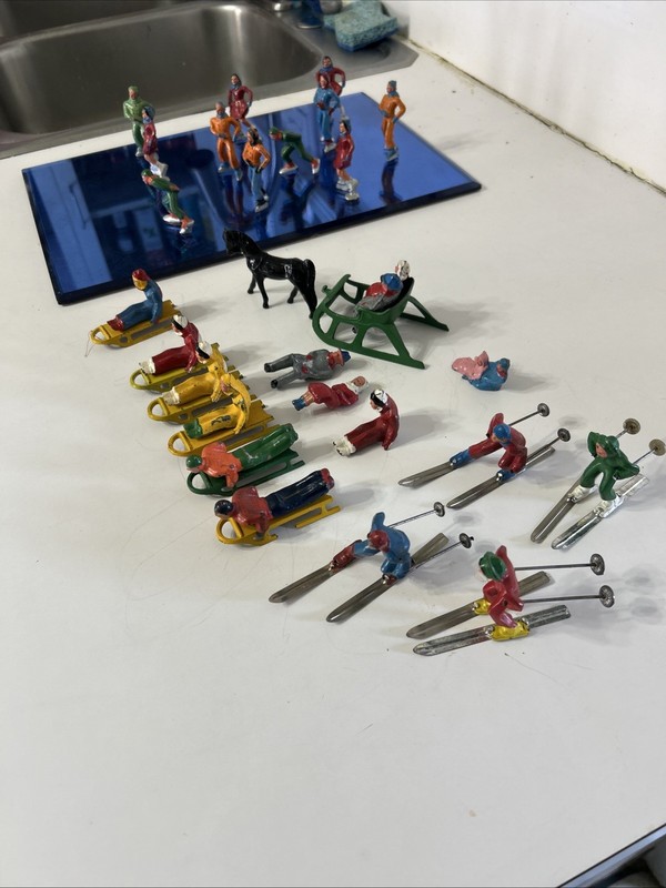 Old Barclay/Manoil Lead Christmas Winter Toy Figures ENTIRE LOT