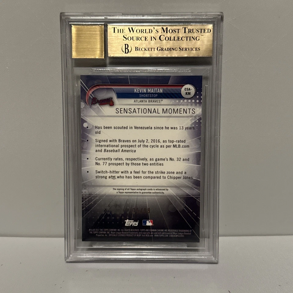 2017 Bowman Chrome - Chrome Sensation Autographs Kevin Maitan /99 (AU, RC) - Image 2 of 2