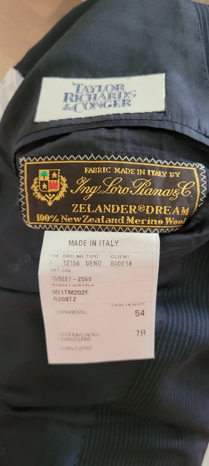 Men's CARUSO Taylor Richards Conger Wool 2 Piece SUIT Blue EU54 (US44) Waist 34 - Image 3 of 4