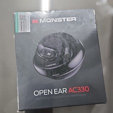 Monster Open-Ear Headphones AC330, Wireless Earbuds Bluetooth 5.4 black 24H