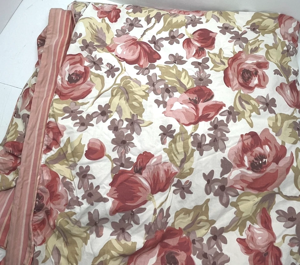 Eddie Bauer HOME cottage Rose floral pink Lot Queen duvet & 2 Standard Shams - Image 3 of 4
