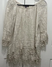 Saks Fifth Avenue Renaissance Bohemian Linen Shirt Women’s Medium/M EUC
