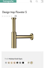 NEW Hansgrohe bathroom Bottle Trap Flowstar R Gold Chrome 52100000 heavy duty 