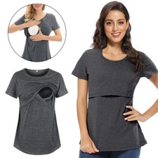 Maternity Clothes Women's Nursing Tops SOFT for Easy Breastfeeding Tee Shirts
