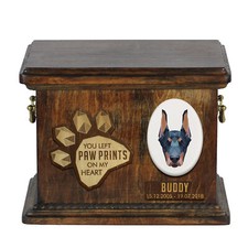 Dobermann I Wooden Urn With Dog Art-Dog