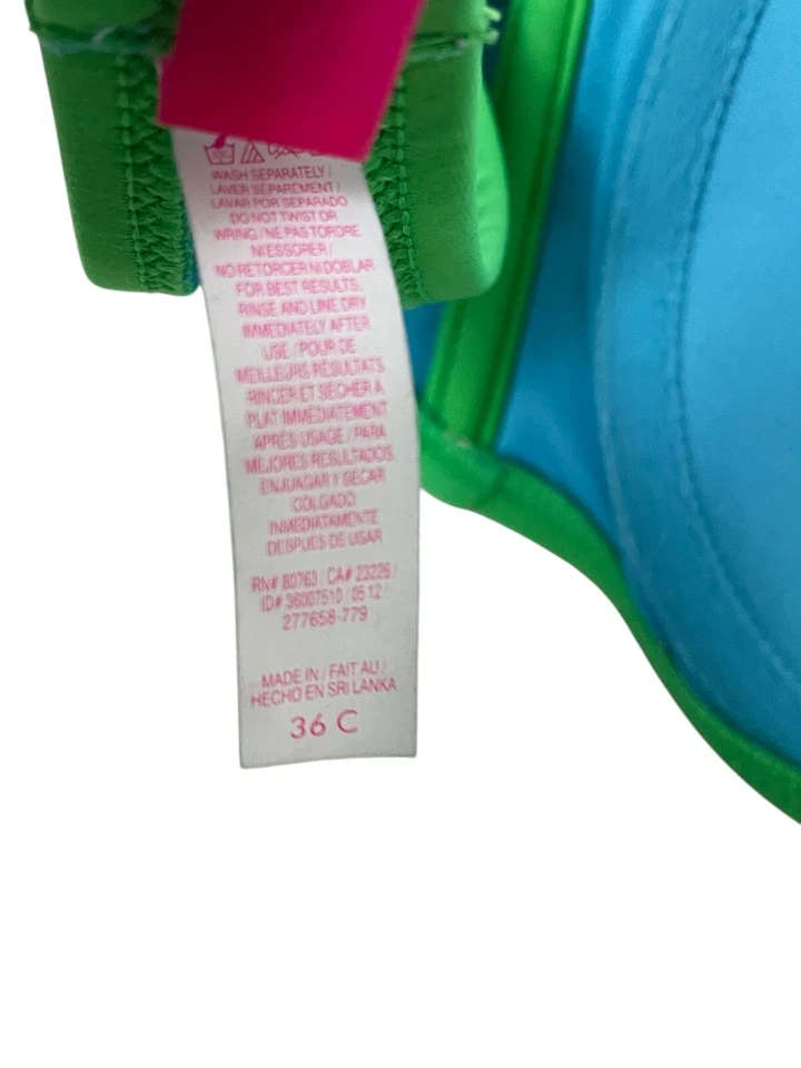 Conjunto de Biquíni Feminino Victorias Secret Halter Tamanho 36C/Grande Verde Azul - Imagem 4 de 4