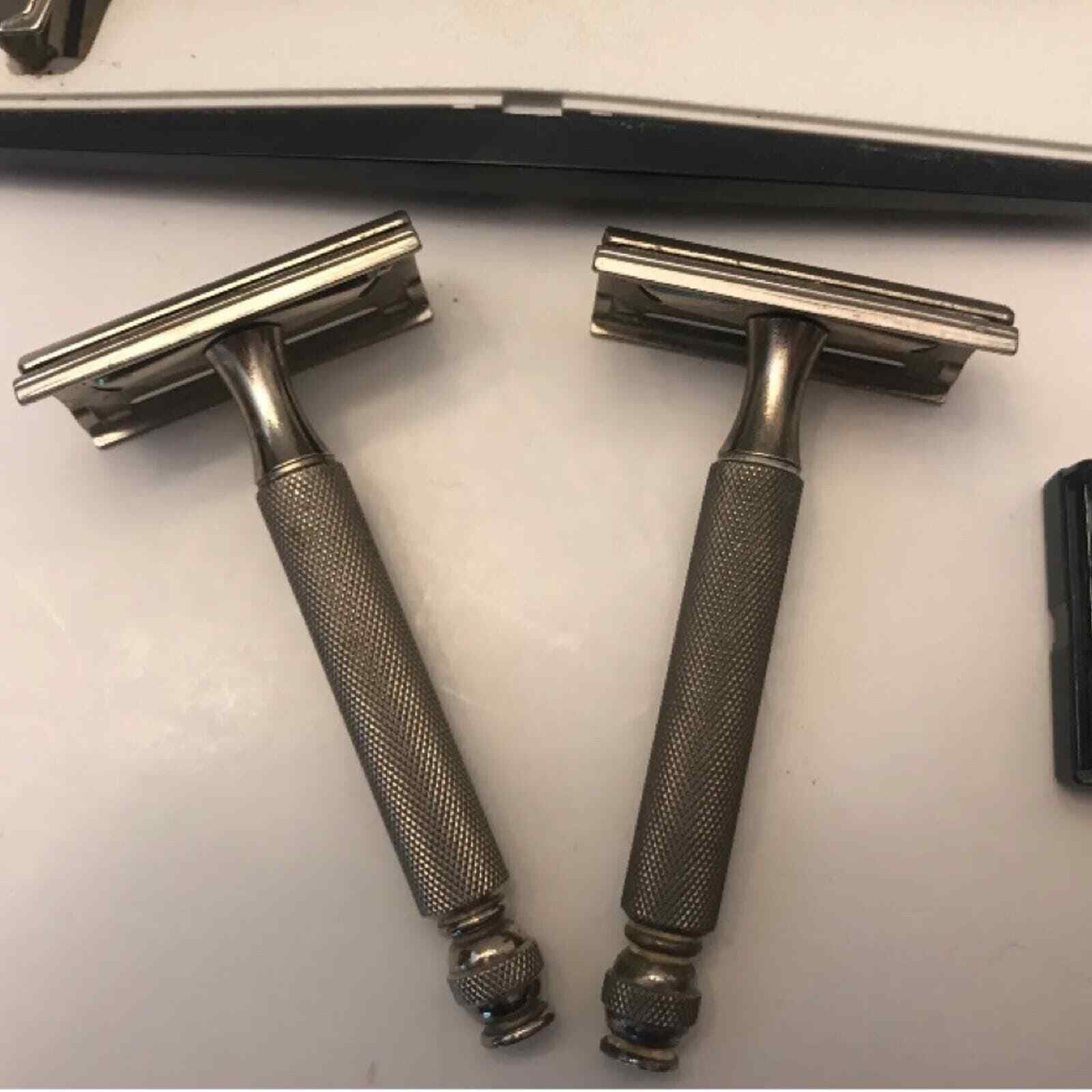 Vintage Gillette Schick shaving lot safety razors Erskine brush