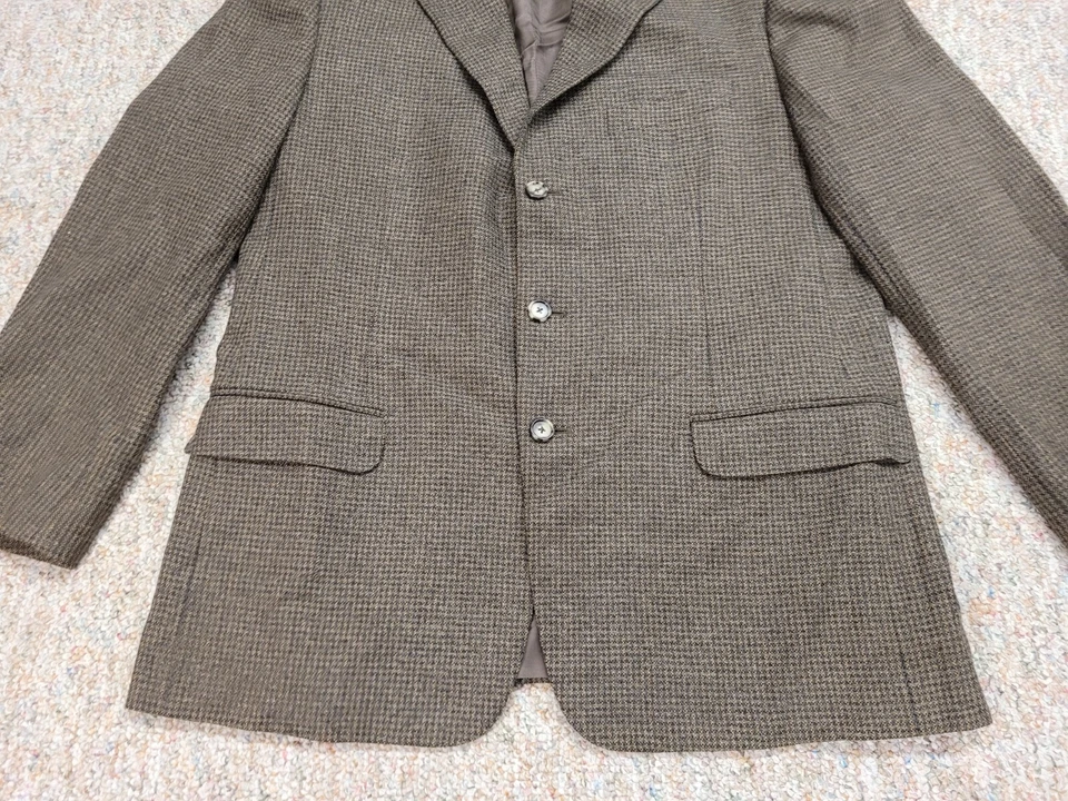 Chaqueta Ermenegildo Zenga Para Hombres 46R Marrón Blazer Abrigo Deportivo Lana Cachemira Seda Foto 3 de 4