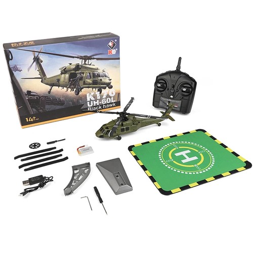 RC Helicopter RTF XK K170 UH-60L 4CH 6-Axis Gyro Brushless Motor Military Green - Picture 10 of 10