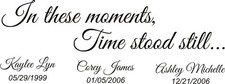In These Moments Time Stood Still Custom Family Name Time Wall Sticker Decal Art In These Moments Time Stood Still Custom Family Name Time Wall Sticker Decal Art