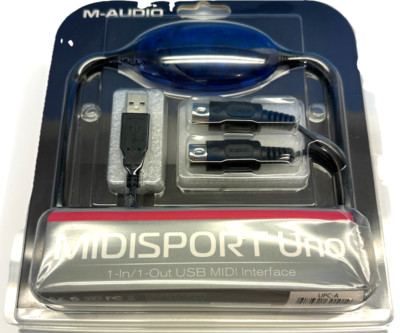 M-Audio Midisport Uno 1 In/1 Out USB - MIDI Interface Cable 16 MIDI Channels NEW