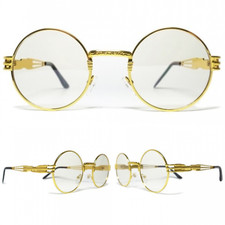 Hip-Hop Buffs Migos Metal Sunglasses Quavo Shades Gold Frame Clear Round Glasses