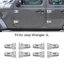 16pcs Chrome Door Hinge Cover Trim Decor for Jeep Wrangler JL JT 2018+ ABS