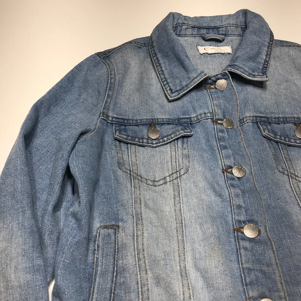 Ci Sono Jacket Juniors Size M Blue Denim Button Front Medium Wash Cotton Blend - Image 3 of 4