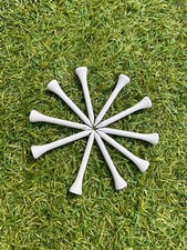 Pack of 50 strong white durable Wooden Golf Tees - 70mm (standard tee) for woods