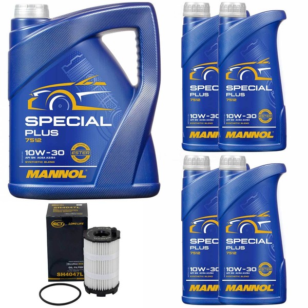 MotoröL Set Mannol 10W-30 API SN 9 Liter + ÖLfilter FüR Audi A6 Avant 4.2 FSI-image