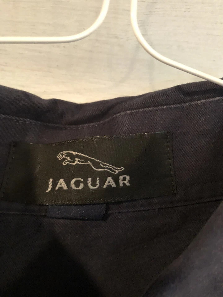 Camisa de hombre Jaguar manga larga con botones talla grande azul marino Foto 3 de 4