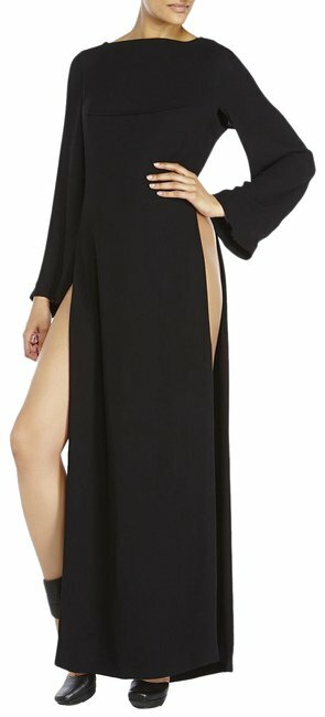 ann demeulemeester black dress Ann Demeulemeester Collection Black Dress With High Slits Sz 4/S
