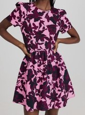  498 Black Halo Women's Pink Chadwhick Floral-Print Mini Dress Size 8