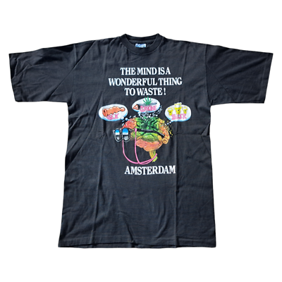 Fox Tees Amsterdam T-Shirt Destination Souvenir Vintage 90S Size L