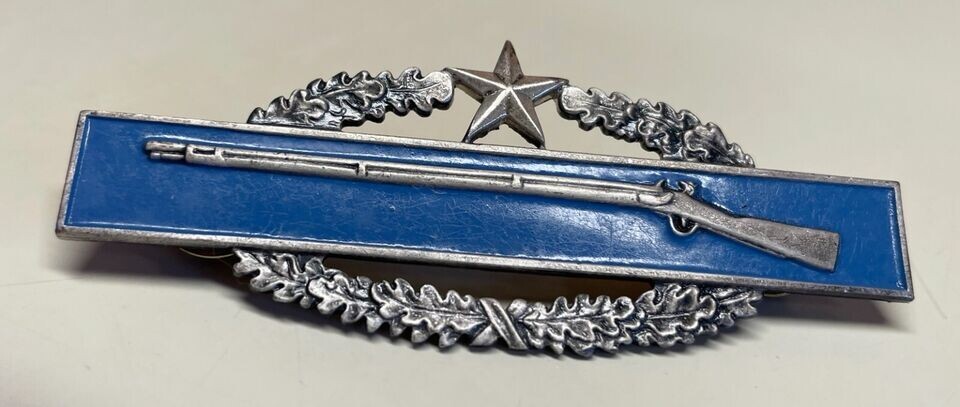 Vintage US ARMY Sterling Silver COMBAT BADGES 2nd Award CIB