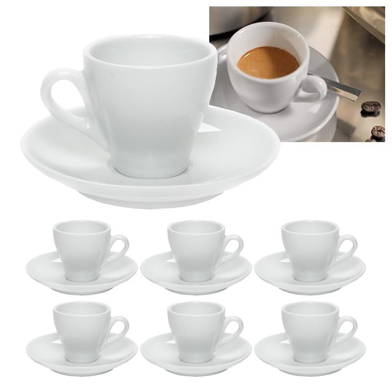 Set 6 tazzine da caffè con piattino espresso bar ceramica cucina colazione...