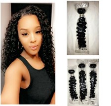 9A Deep Wave Indian Virgin Human Hair Extensions 3 Bundles