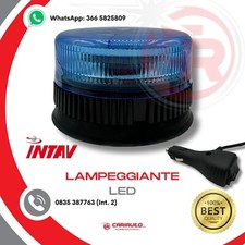 Faro Lampeggiante Con Luce Stazionamento 9 LED BLU INTAV LCS FLEXILED Magnetico