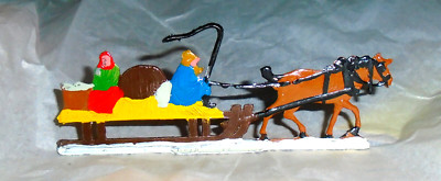 Vintage Heinrichsen German Flat Lead ''Horse Drawn Work Sleigh'' Very Near Mint B