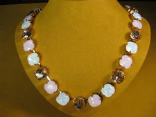 MARIANA NECKLACE SWAROVSKI PINK OPAL CRYSTALS ROSE GOLD PL BEAD TENNIS Gift