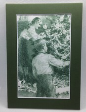 New Handmade 5x7 Matted  Old Fashion Decorating Christmas Tree Free Ship 138